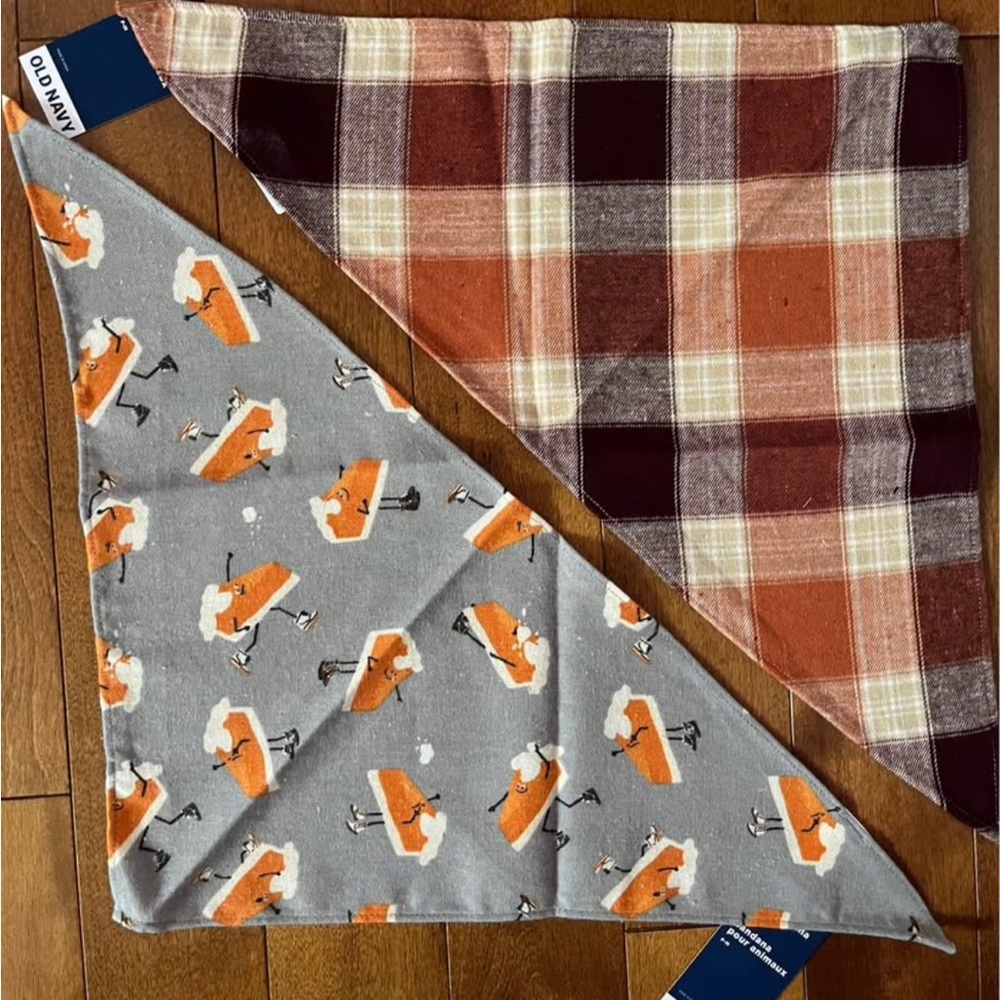 Two Old Navy Fall and Thanksgiving Themed Pet Bandana